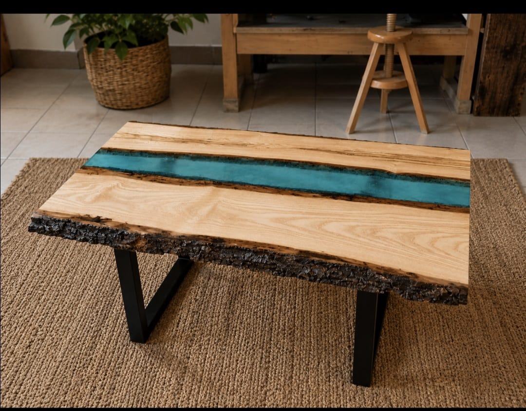 Table Rivière en Erable et Résine Epoxy – Image 5