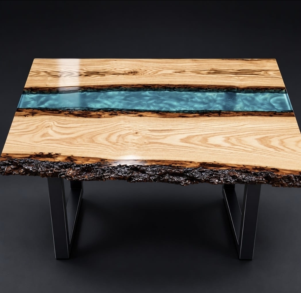 Table Rivière en Erable et Résine Epoxy – Image 4